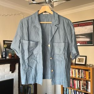 Everlane Linen Workwear Shirt Blue S